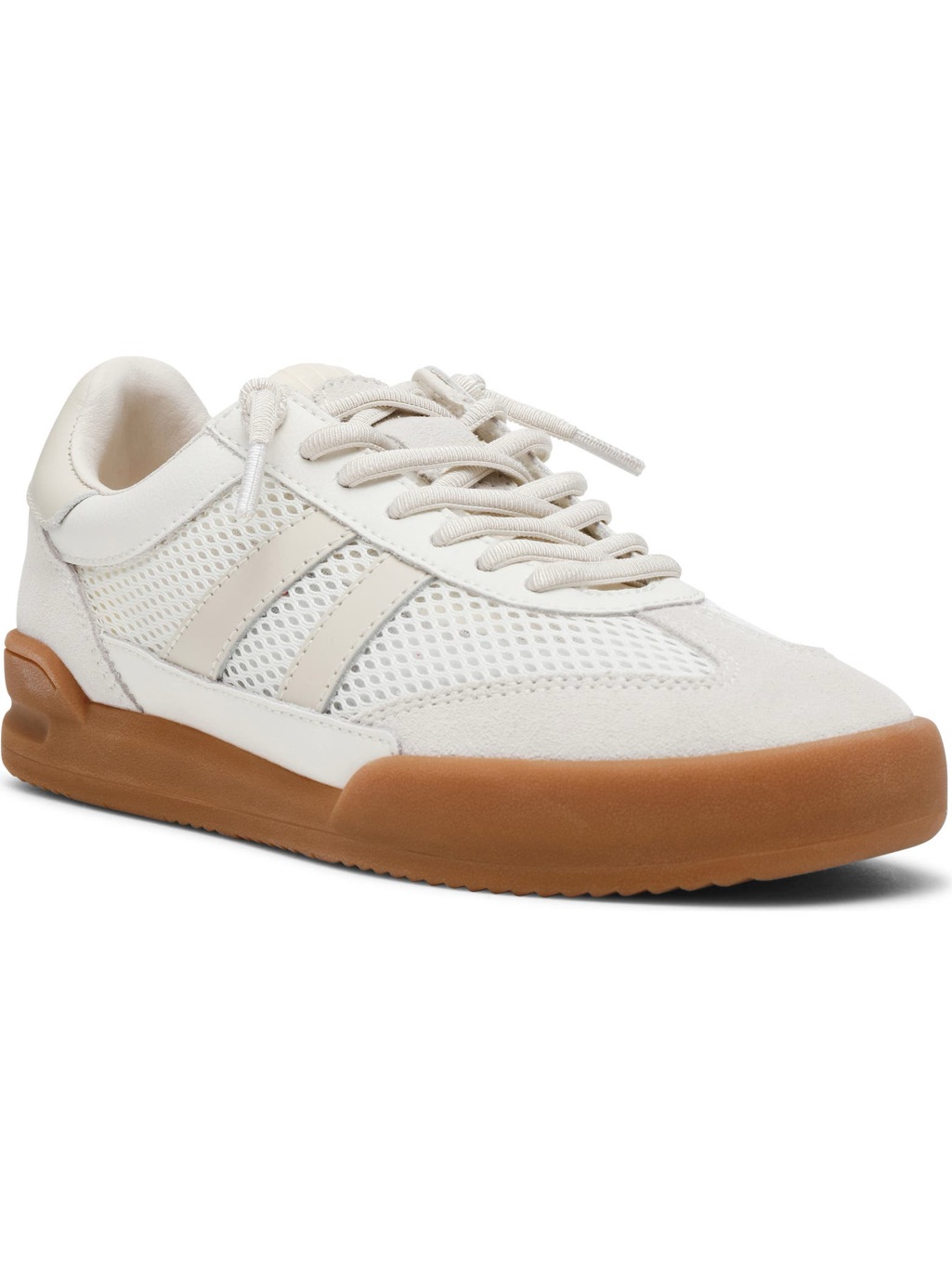 Steve Madden Cream And Gum Low-Top Mesh Sneakers